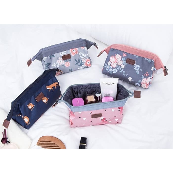 BARU!! TAS KOSMETIK WANITA/ CHARMING WATER RESISTANT COSMETIC CUBE POUCH