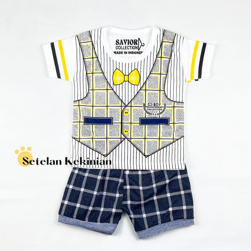 [SK] Setelan Anak Laki Laki 0-12bln Rompi Tuxedo Abu Abu Salur Jas Anak Kostum Newborn Vest Bayi Newborn Photoshoot