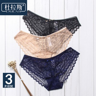  Celana  Dalam  Brief Mid Rise Bahan Lace Motif  Bunga  untuk 