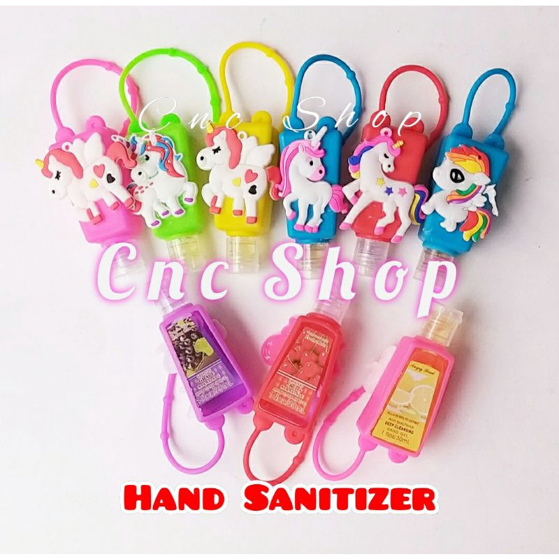 Hand Sanitizer Botol Wangi Buah isi 30ml + Case Gantungan Unicorn Lucu Murah