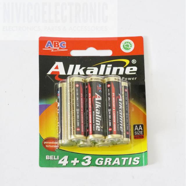 baterai ABC alkaline AA isi 7