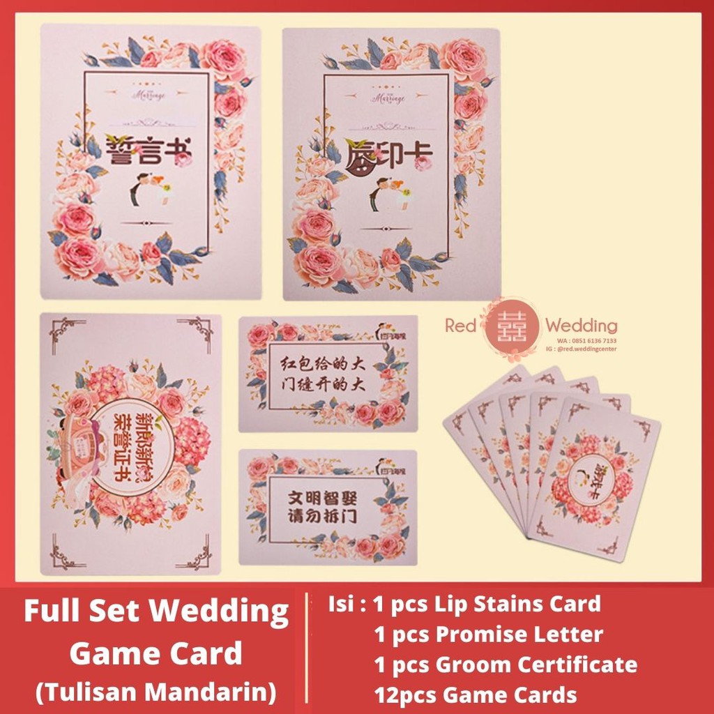 Full Set Wedding Game Card MANDARIN Permainan Lengkap Pernikahan Lucu Kreatif Pengantin Groom Bride