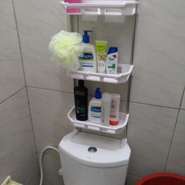 Rak Toilet 3 Susun Rak Closet Sabun Organizer Kamar Mandi Plastik Kualitas Terbaik