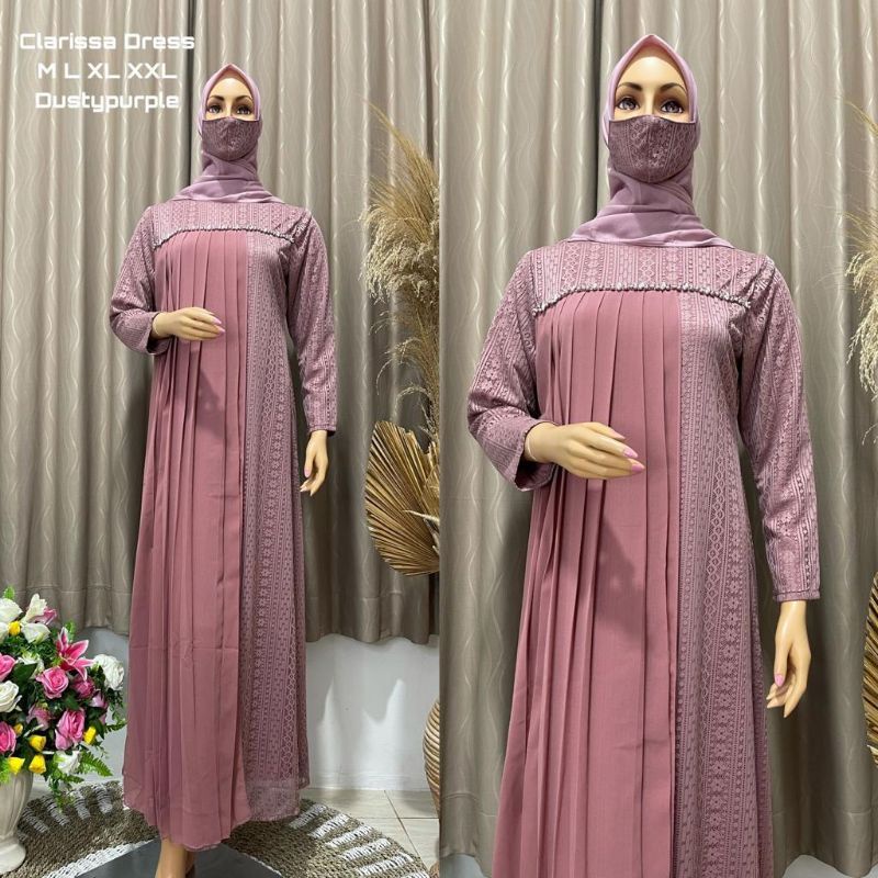 Permata Olshop / Gamis Kebaya Clarissa NF / Gamis Kondangan / Kebaya Modern / Gamis Pesta Mewah / Gamis Brokat