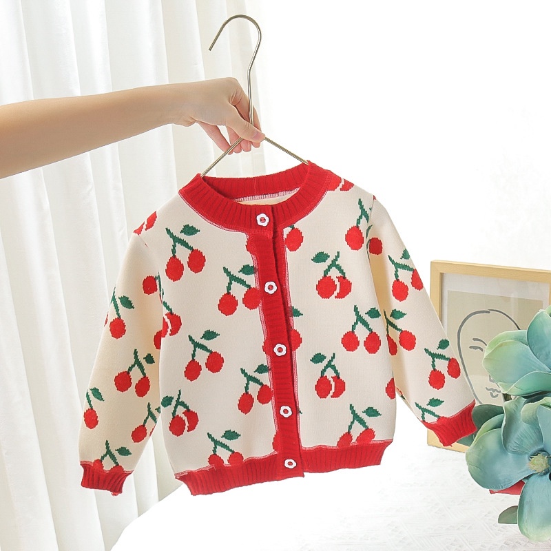 SW8/9- Jaket Sweater Kardigan Anak Bayi Perempuan Rajut Berry