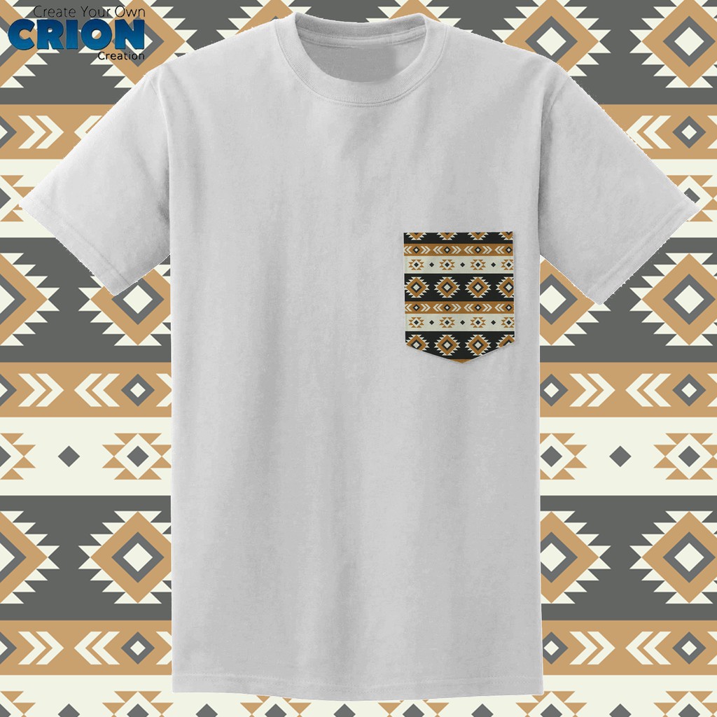 Crion Casual Tees Ethnic Series 4 with Pocket - Kaos dengan Kantong