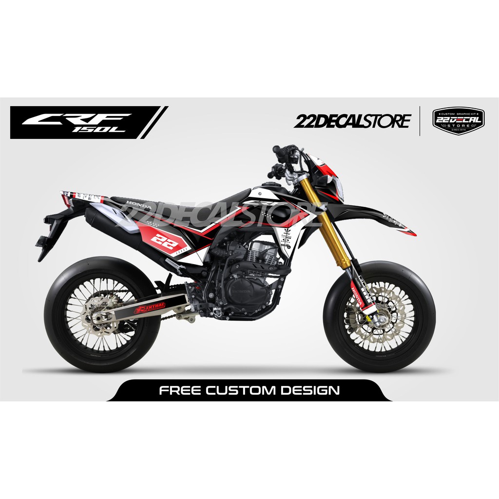 DECAL CRF 150L HITAM MERAH PUTIH