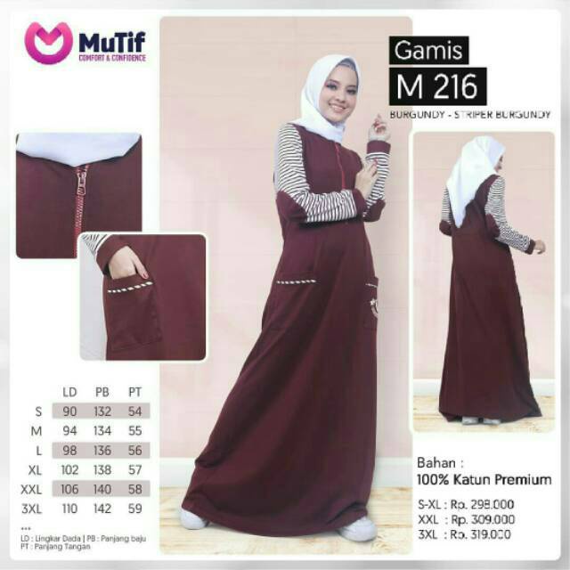 MUTIF GAMIS 216 BURGUNDY M 216