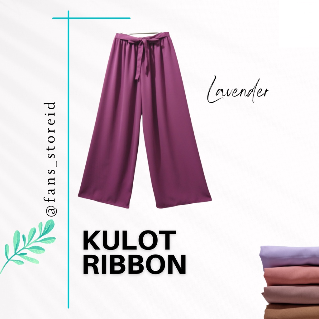KULOT RIBBON TALI KASUAL KOREAN STYLE PREMIUM-Lavender