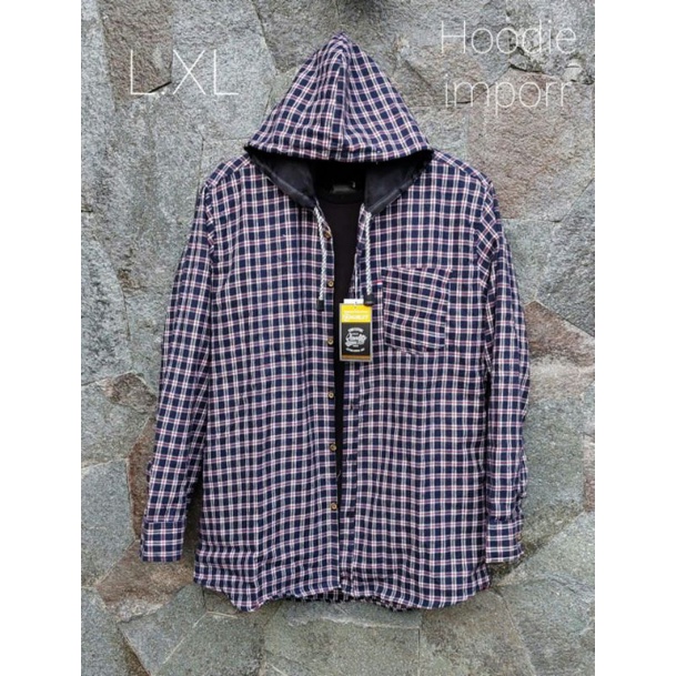Premium Original(Realpic) Kemeja hoodie pria wanita kemeja kotak kotak flanel murah terlaris