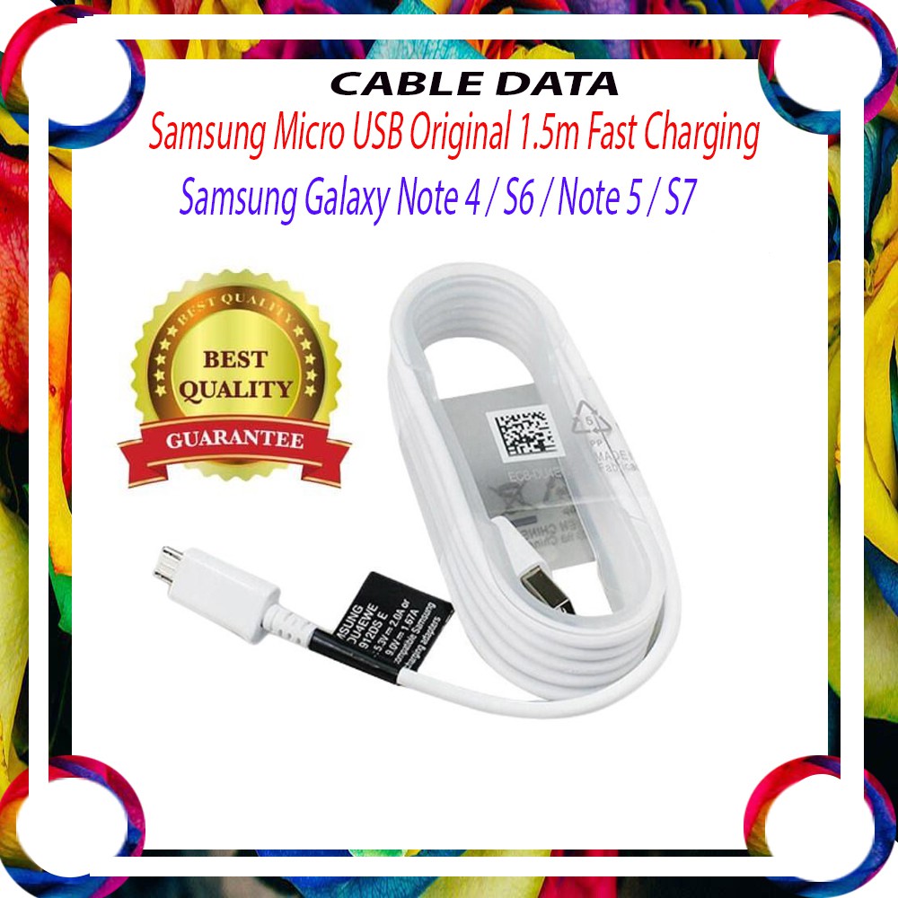 ORIGINAL Kabel Data Samsung Micro USB 1.5m Fast Charging Samsung Galaxy Note 4 / S6 / Note 5 / S7