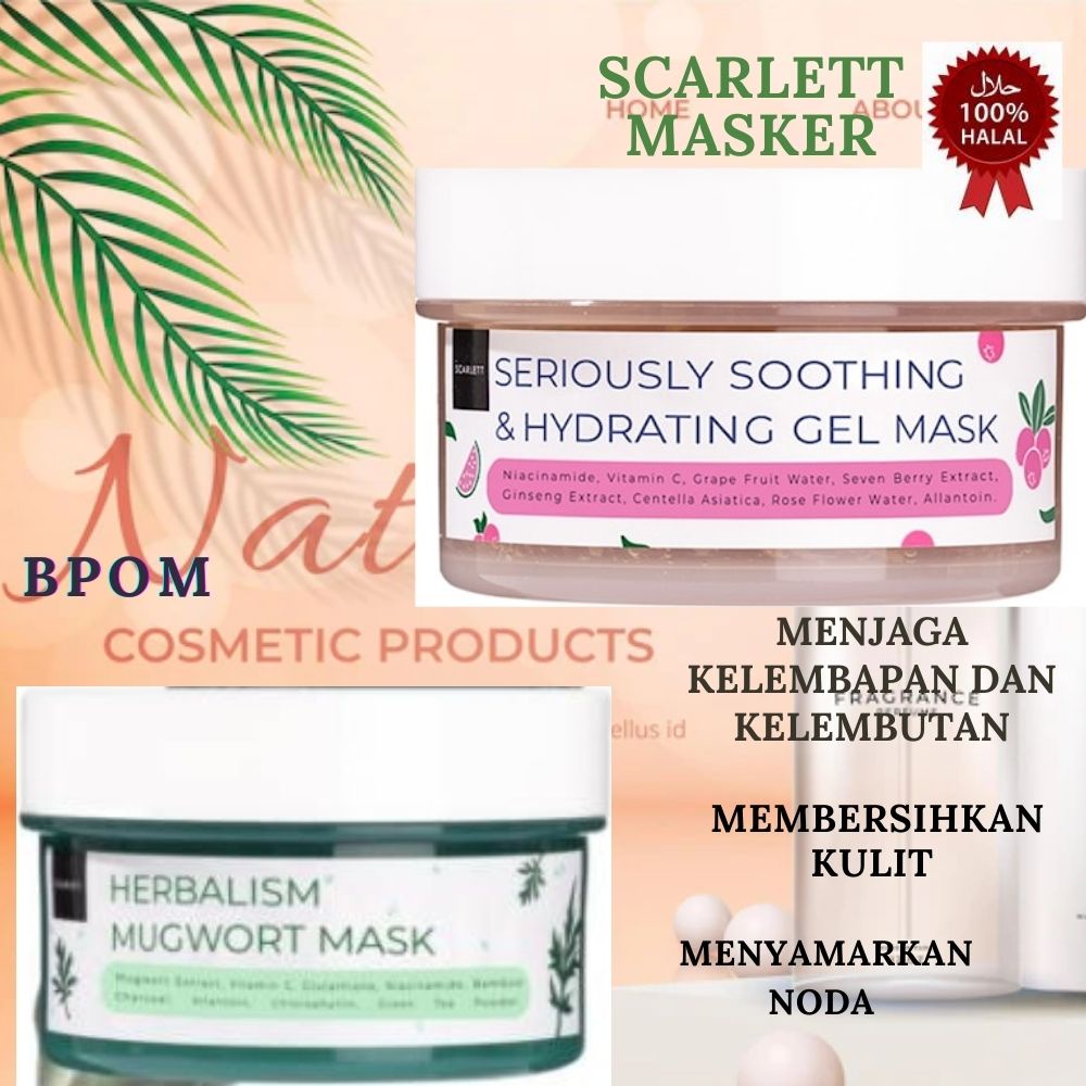 SCARLETT Scarlet Skarlet Sekarlet Whitening Mask Indonesia / Herbalism Mugwort Seriously Soothing & 