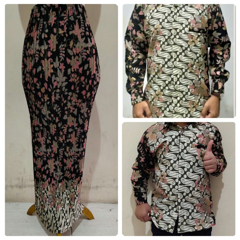 SB Collection Couple Family Narnia Rok Plisket Maxi Jumbo Dan Kemeja Batik Anak Ayah