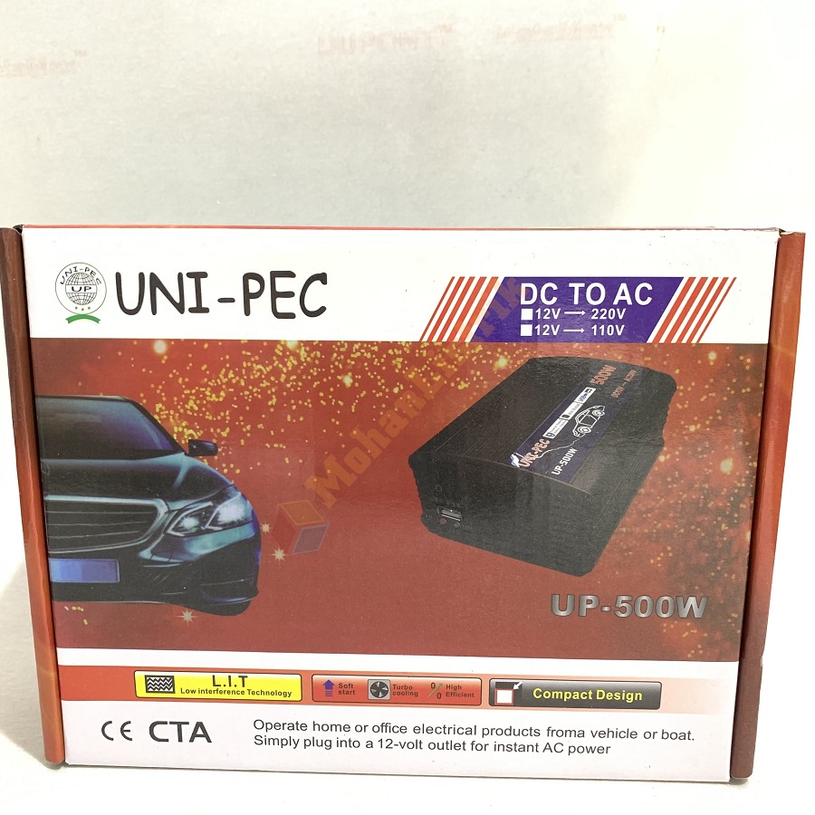 POWER INVERTER 12V 500WATT UNI-PEC 500W DC 12V TO AC 220V