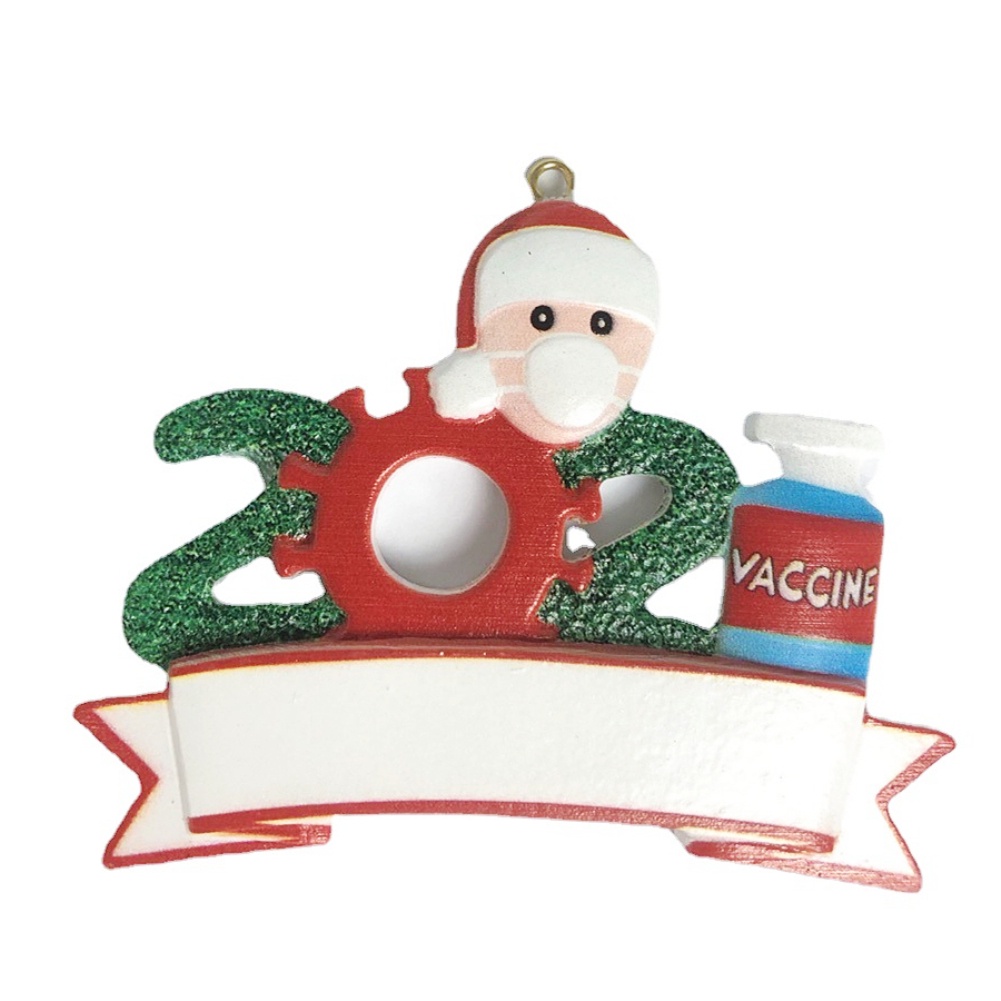 2021 Ornamen Desain Best Wishes Santa Claus Dengan Topeng Untuk Dekorasi Natal