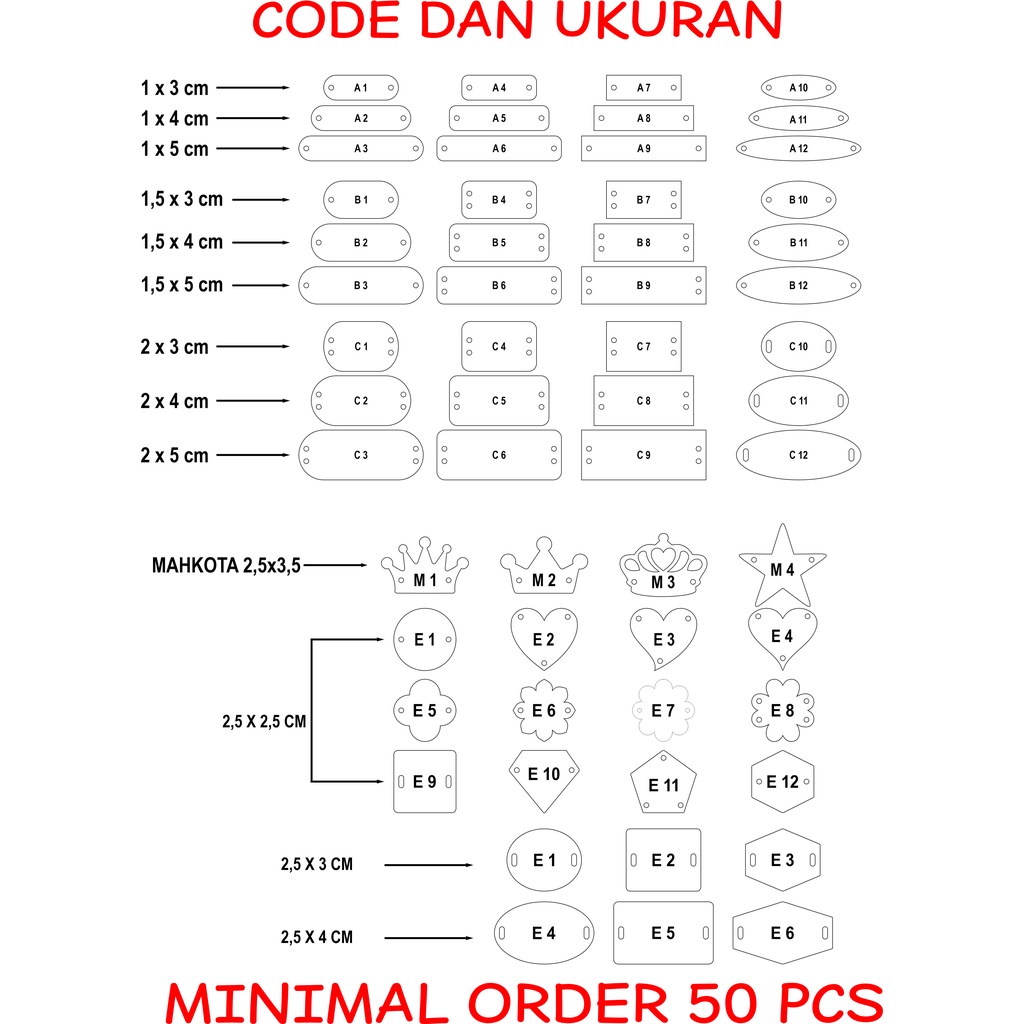 minimal order 100 pcs / label akrilik / akrilik hijab / lebel hijab / label amis / aksesories pakaian