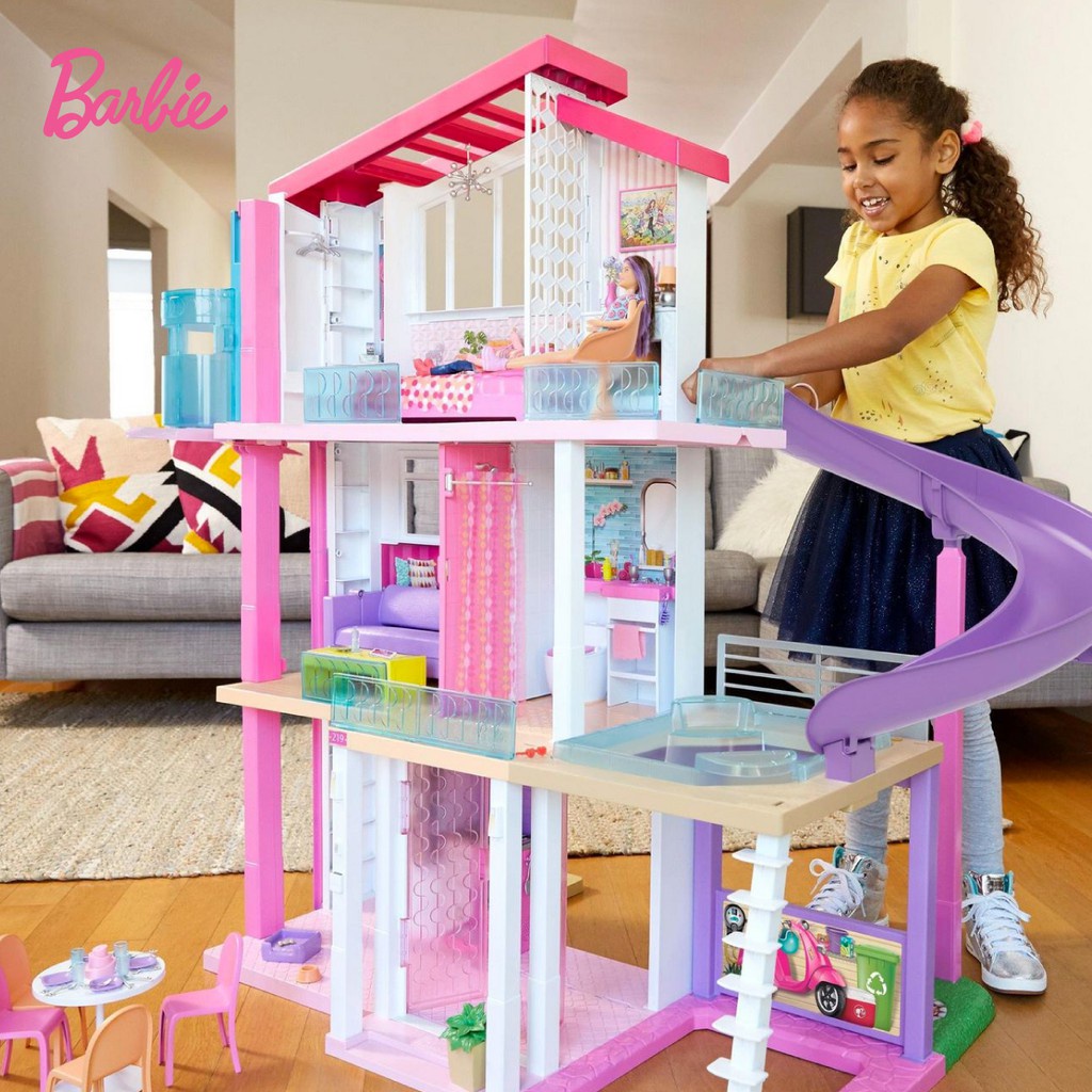 Barbie Dreamhouse With Wheelchair Accessible Elevator Mainan Rumah Boneka Anak Perempuan Shopee Indonesia