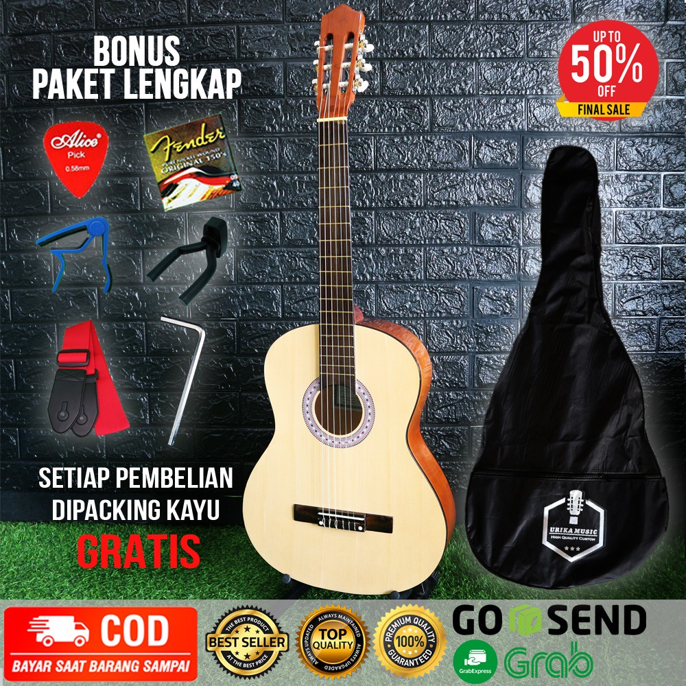 Gitar Akustik Classic Nilon Sudah Tanam Besi/Trussrod