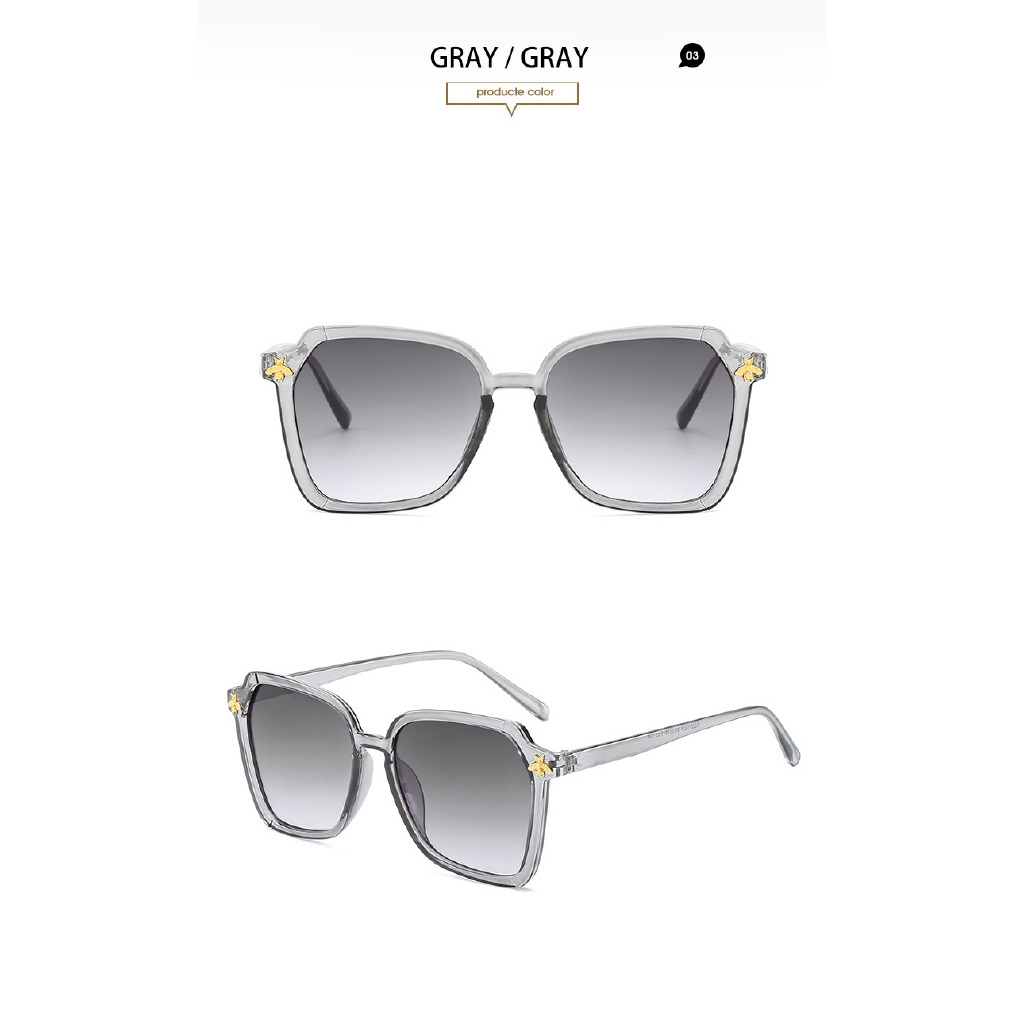 2022 Kacamata Hitam Wanita Model Retro Oversize Frame Kotak