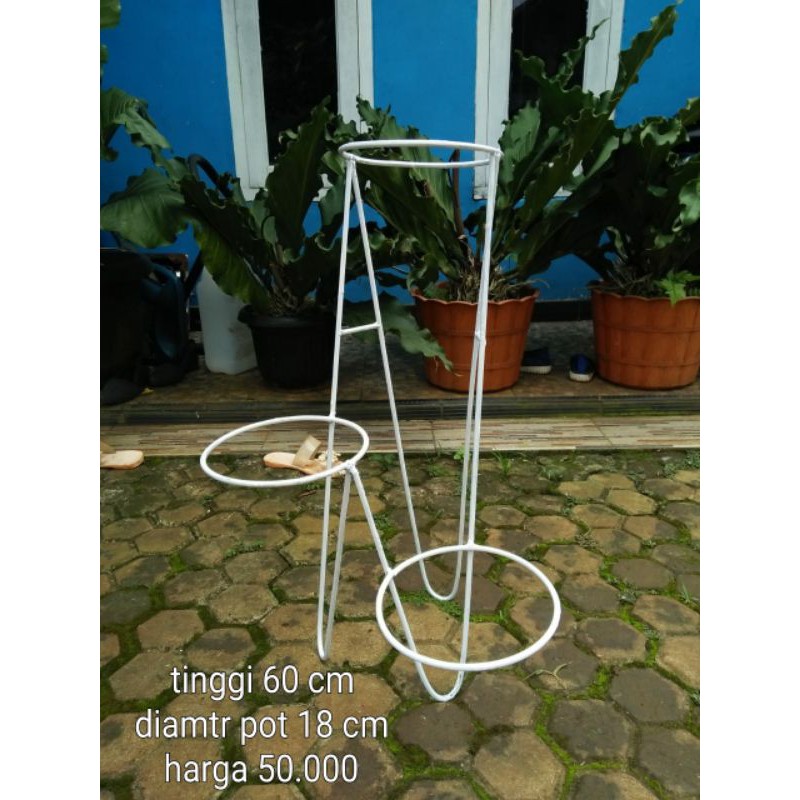 standing rak pot bunga lobang 3 tinggi 50cm,diamter 18cm,