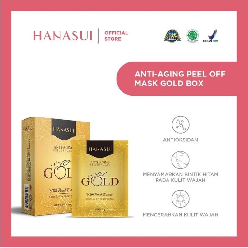 HANASUI NATURGO MASKER LUMPUR GOLD(1BOX ISI 10)