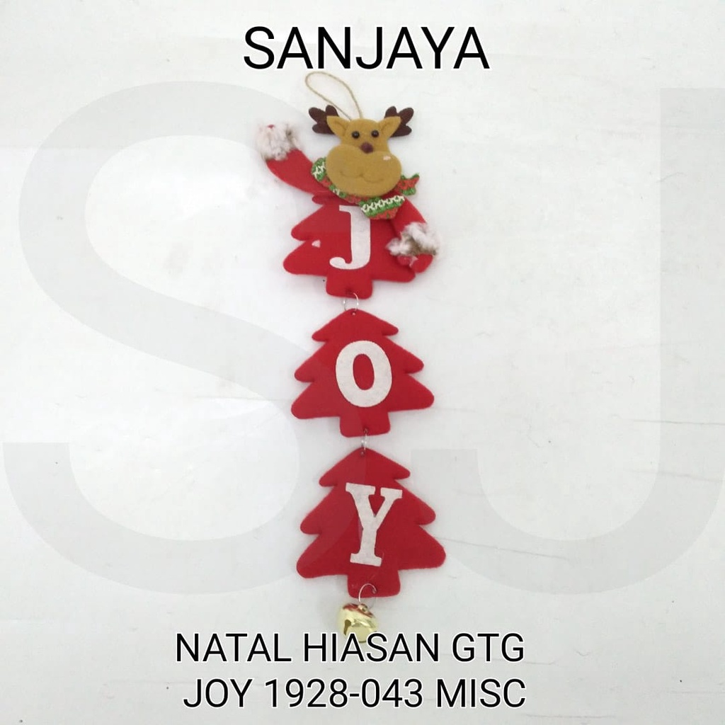 [1 Bks] Hiasan Gantungan Aksesoris Natal / Ornamen Natal / Dekorasi Pohon Natal / Natal Hiasan Gtg Joy 1928-043 Misc