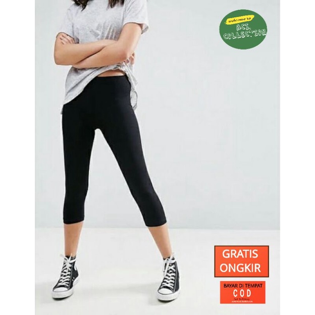 LEGGING PENDEK 7/8 RAYON KAOS STANDAR &amp; JUMBO