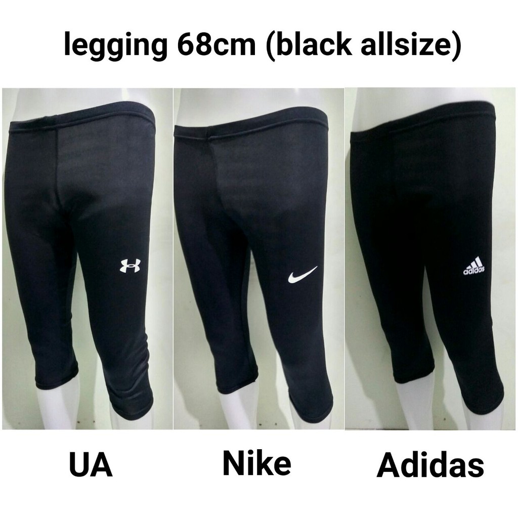 Legging 68cm celana baselayer 3/4 celana ketat panjang celana futsal badminton running
