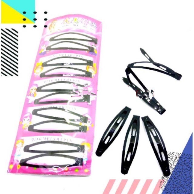 Jepitan hitam 2 pcs - jepit korea fashion