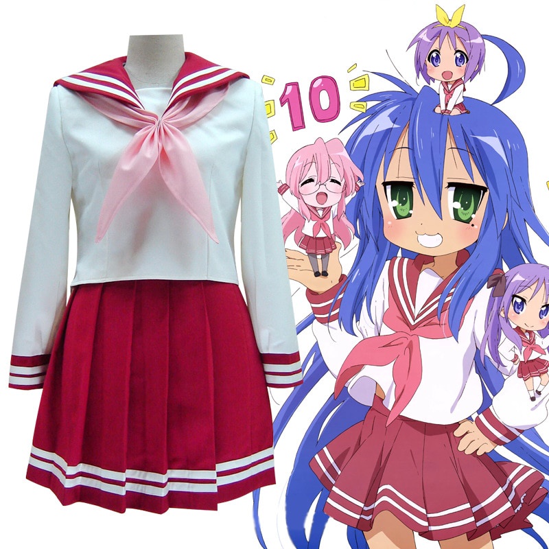 PREORDER Lucky Star Cosplay Costume   Konata Izumi Hiiragi Kagami Hiiragi Tsukasa JK Uniform Sailor 