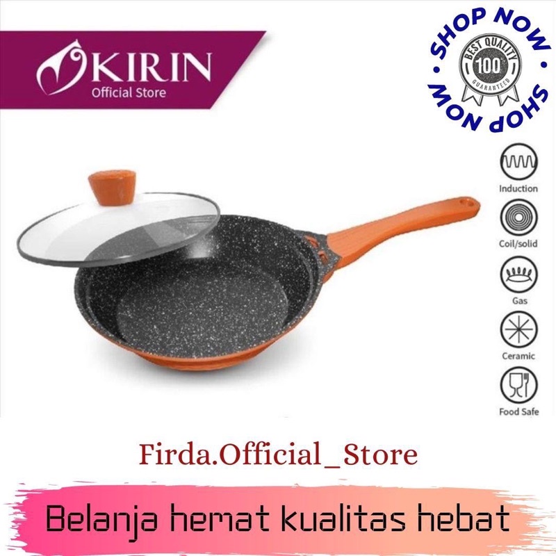 KIRIN DIECAST FRYPAN SULING SERIES 20 CM/24 CM/ 26 CM/ 28 CM GRANITE COATING 2.5MM