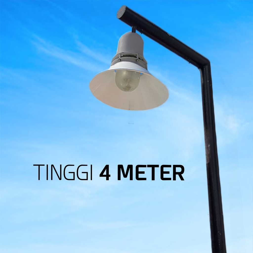 THOM TIANG LAMPU JALAN PJU BESI HITAM 3 UKURAN