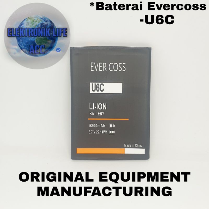 Baterai Evercoss U6C Evercoss Xtream 2 Prime Battery Batre Batrai