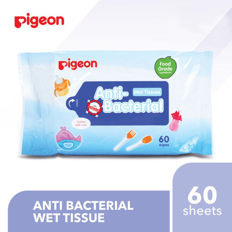 Tisu Basah Bayi Pigeon Anti Bacterial Tissue Reffil 60wipes