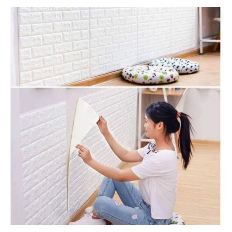 Wallpaper Bata 3D Putih