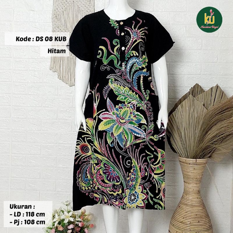 DASTER BATIK KENCANA UNGU JUMBO KUB DS 08 ASLI KENCANA UNGU LEBEL BIRU