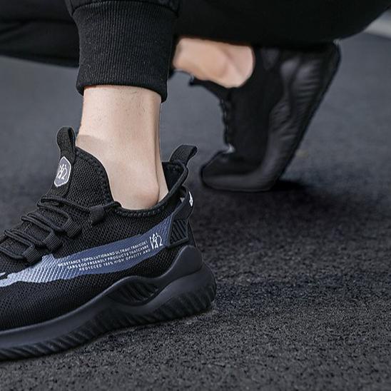 ➻ WAADOO Sport Shoes Pria BRO Sepatu Running Olahraga Hitam ♖