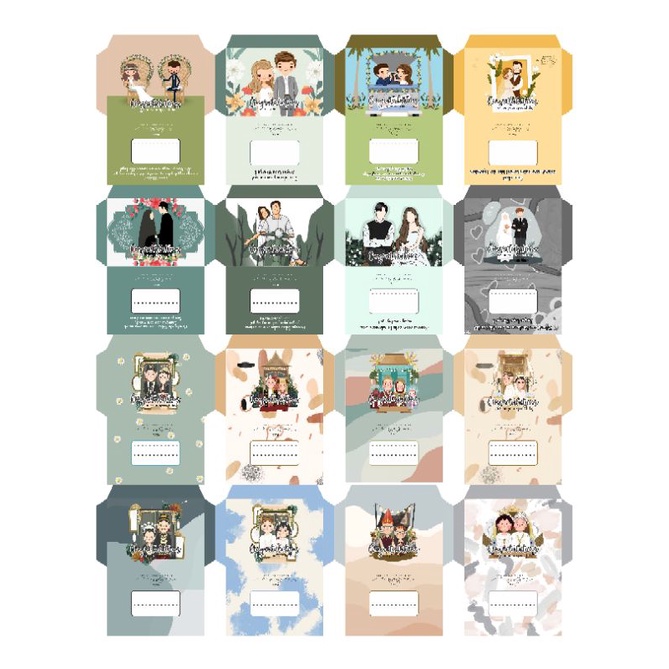 

(16pcs) Amplop Kondangan/wedding/nikahan/angpau
