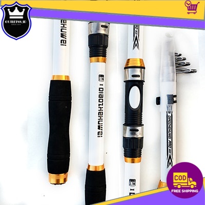 Joran Pancing Portable Carbon Fiber Telescopic 2.4M Stik Stick Setik Alat Pancing TaffSPORT GHOTDA