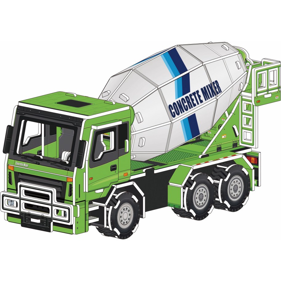 Puzzle 3D | MIXER TRUCK | Truk Molen | Mainan DIY Construction MS-B013