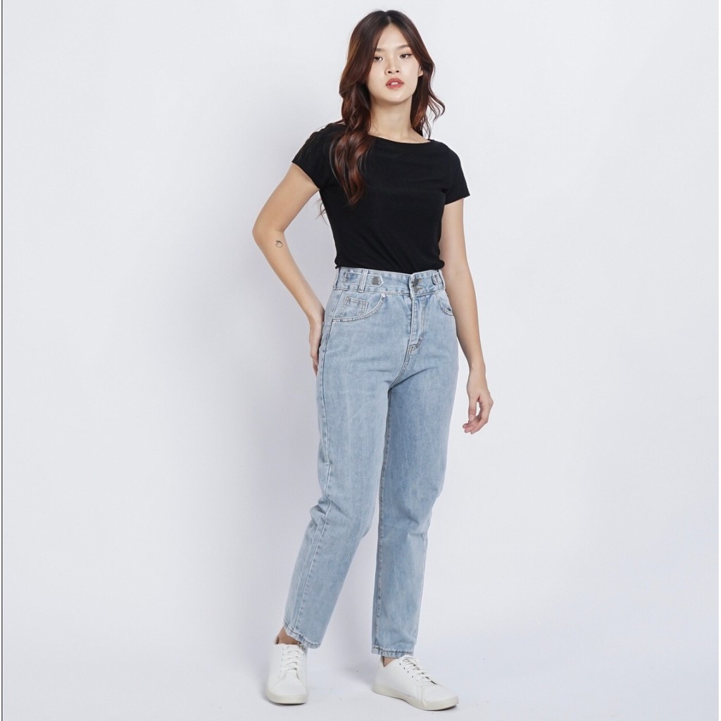 AVANCEID (S-XXL) CELANA JEANS PANJANG HIGH WAIST BAGGY JEANS KULOT 1006