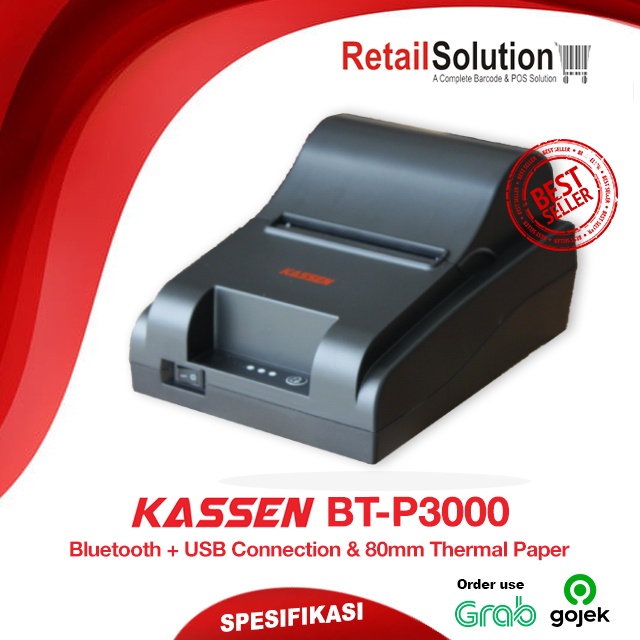 Printer Thermal Bluetooth 80mm - Kassen BTP3000 / BT-P3000 / BTP 3000