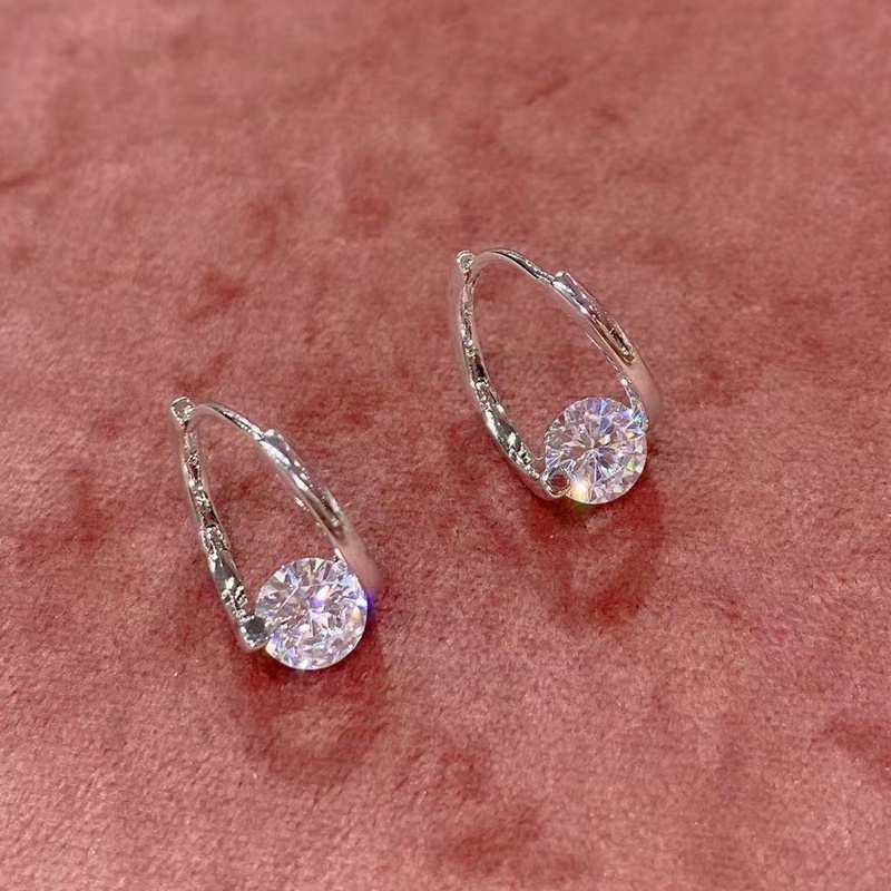 Anting Juntai Bentuk Water Drop Aksen Kristal Gaya Vintage Untuk Wanita