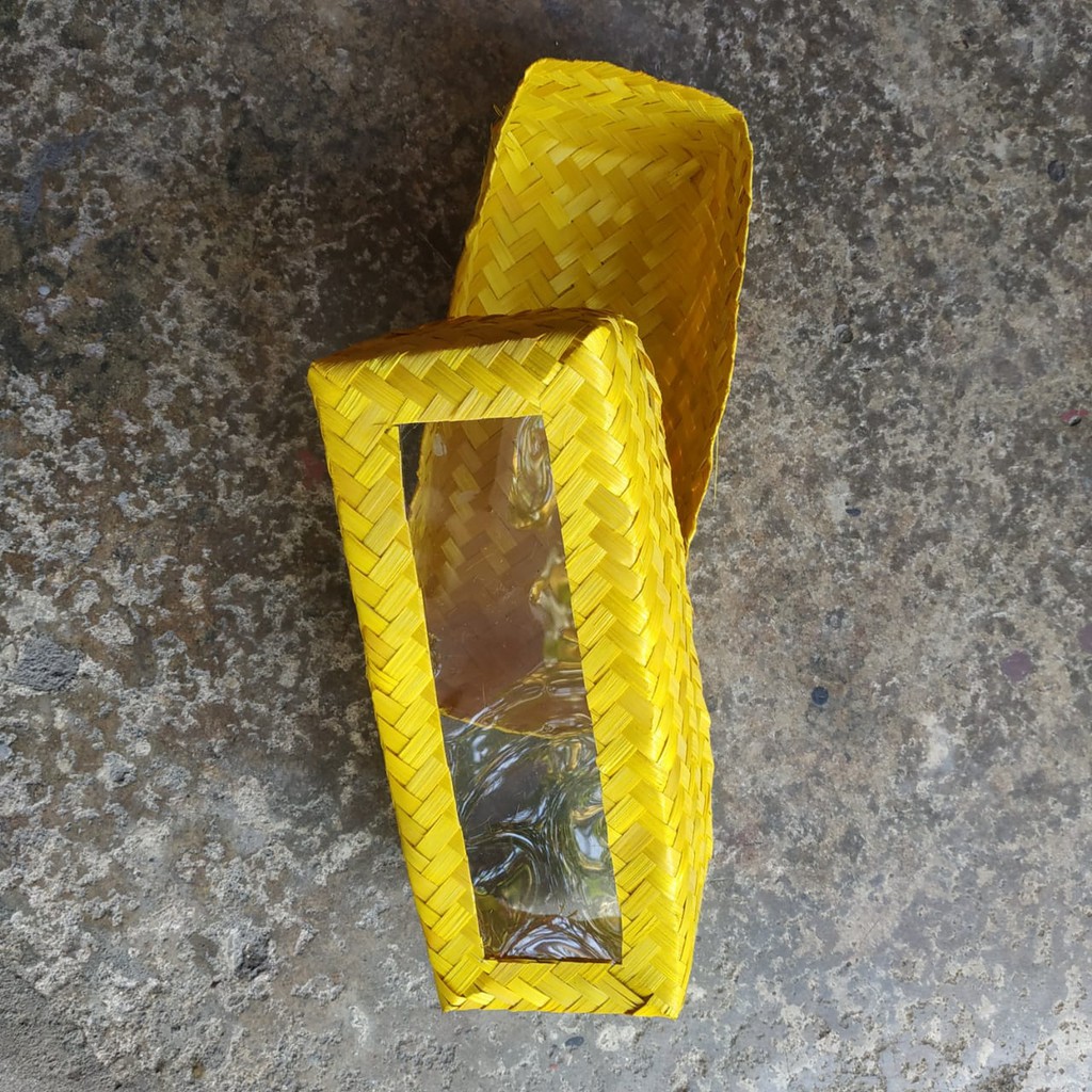 BESEK MIKA PERSEGI PANJANG 25X9 / souvenir besek / besek murah / pipiti / besek makan / besek bambu