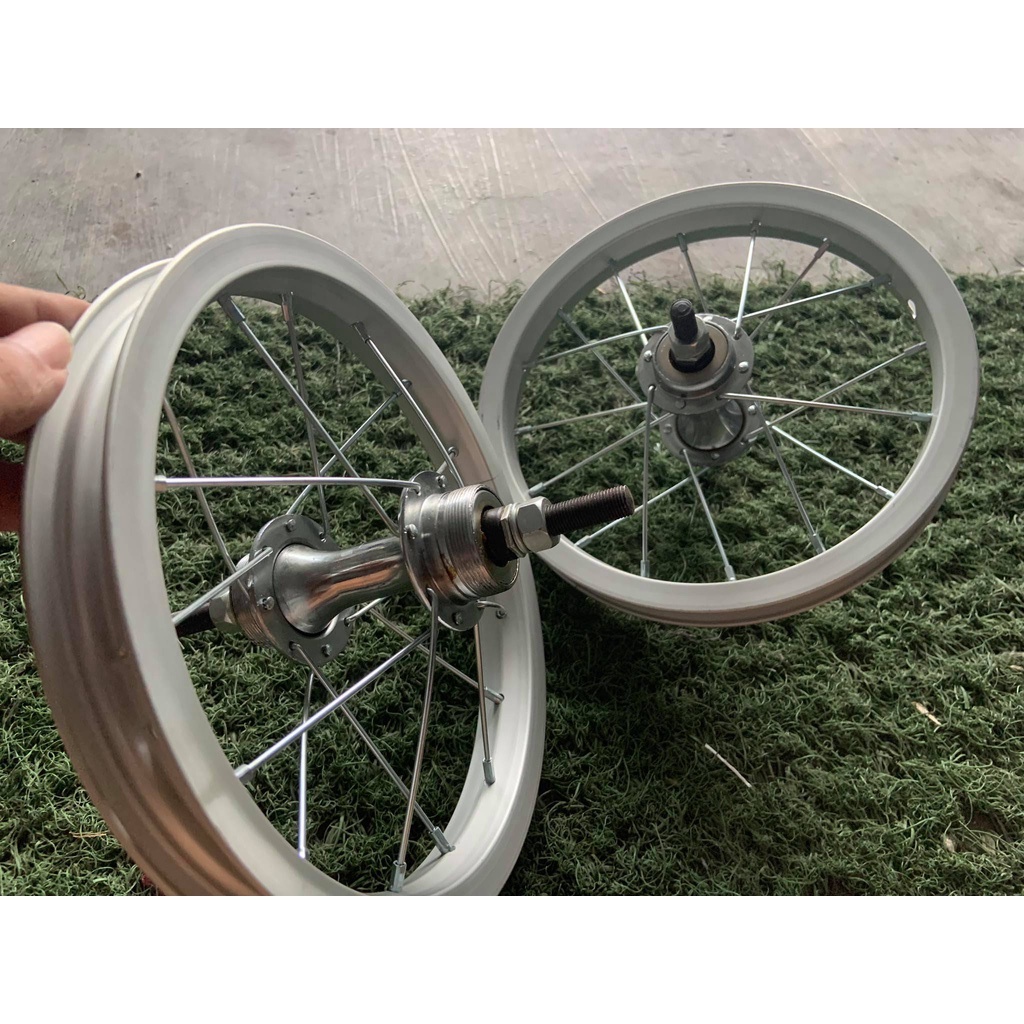 Wheelset Araya Sepeda Anak Ukuran 12 Sepasang Depan Belakang velg/rims alloy dan besi