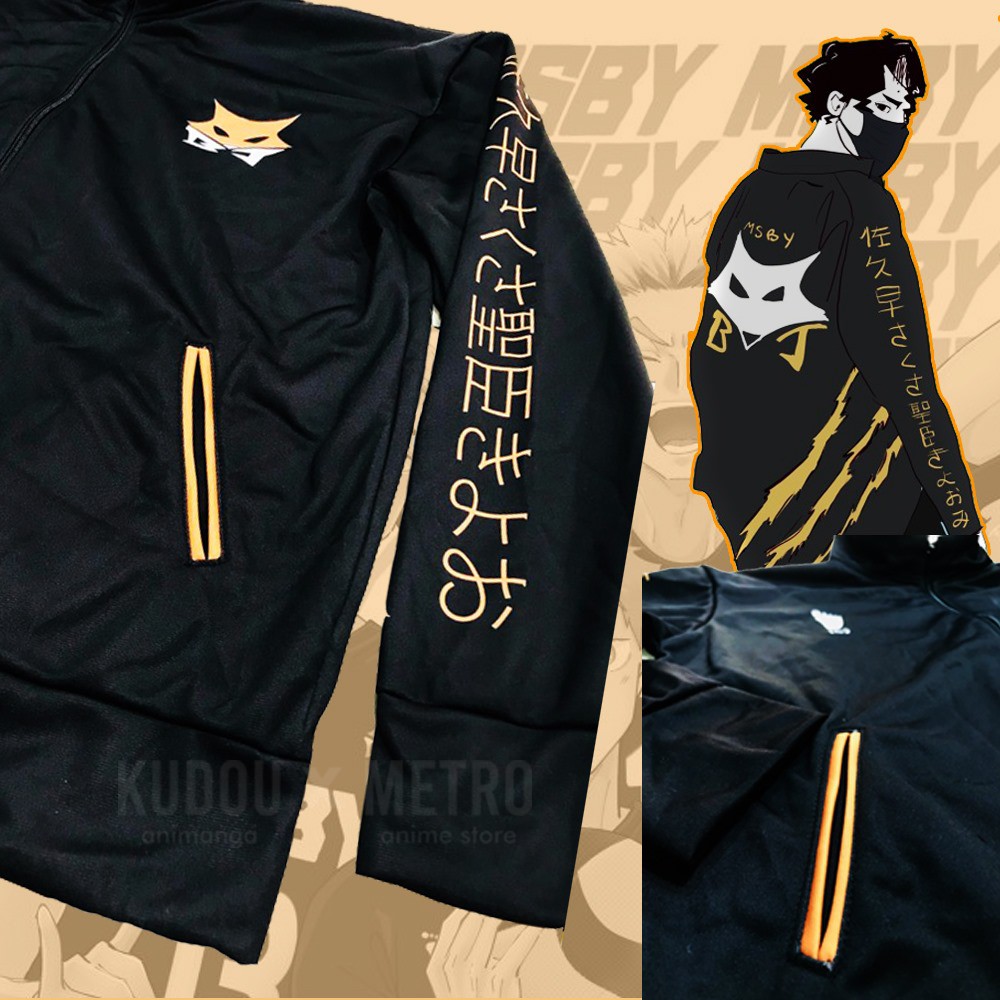 Kudou x Metro - Jaket MSBY Black Jackals Turtleneck Jacket Haikyuu