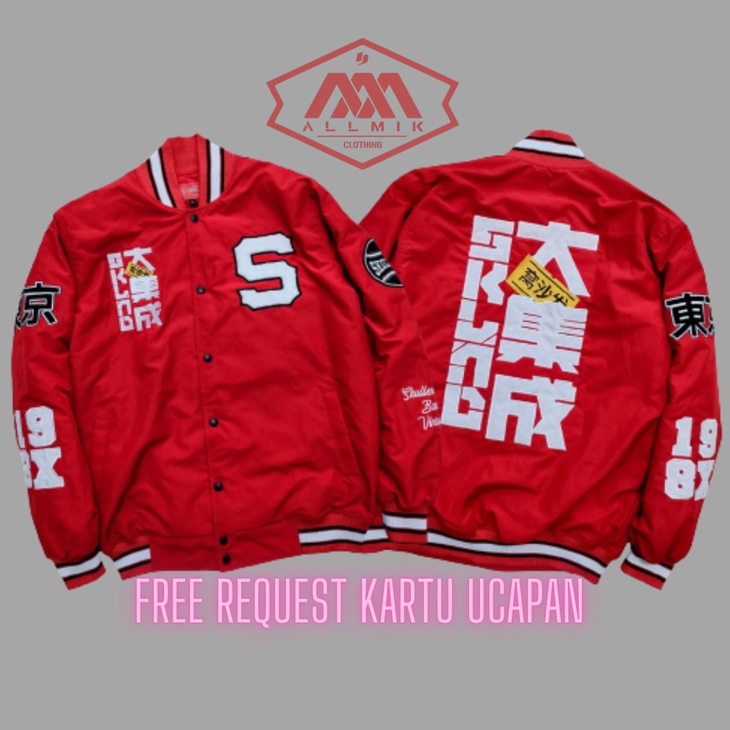 Skullend Varsity 498X - Jaket Varsity Baseball Pria Wanita Full Bordir - Varsity Jacket Vintage Base
