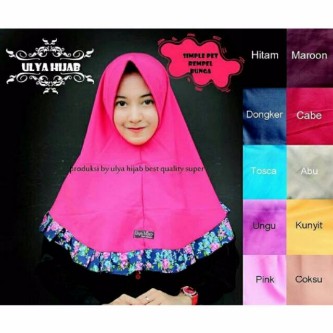 Jilbab Instan Khimar Simple Pet Rempel Bunga bahan wolfis 1pack/1 kodi/20 pcs
