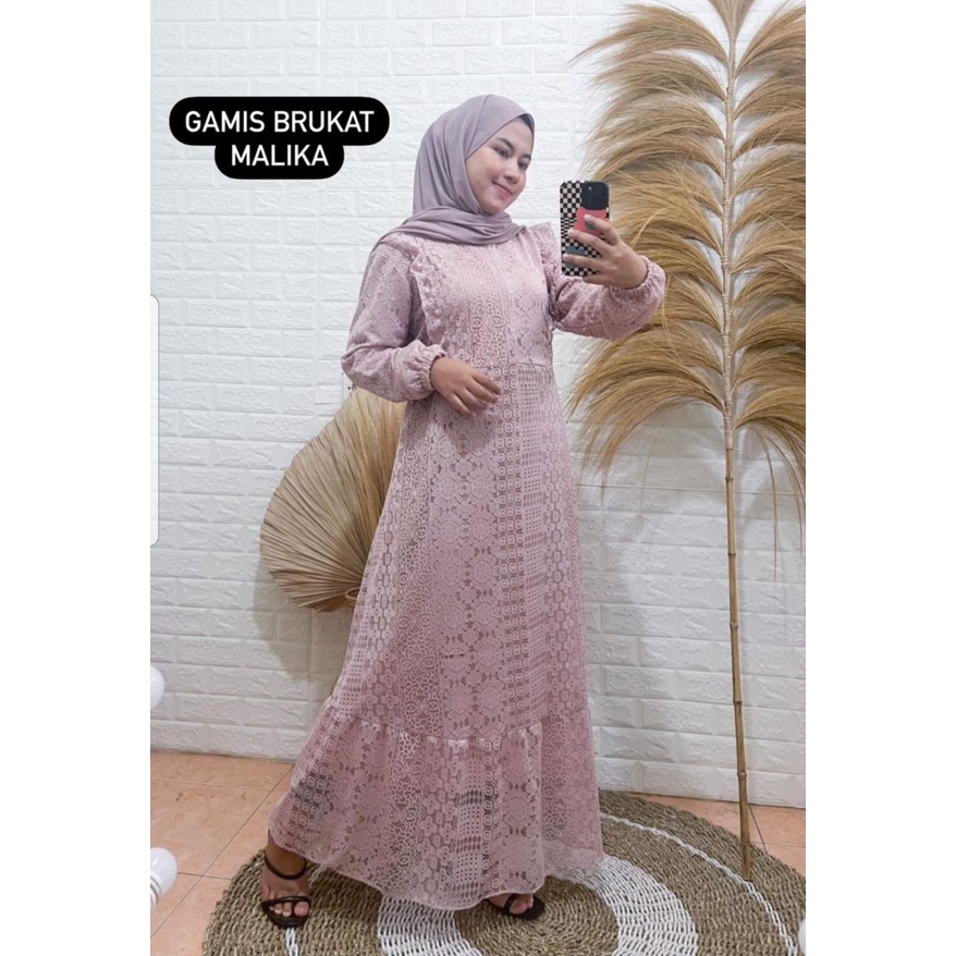 Dress Muslim Wanita Terbaru Gamis Brukat Import Syari Terbaru 2022