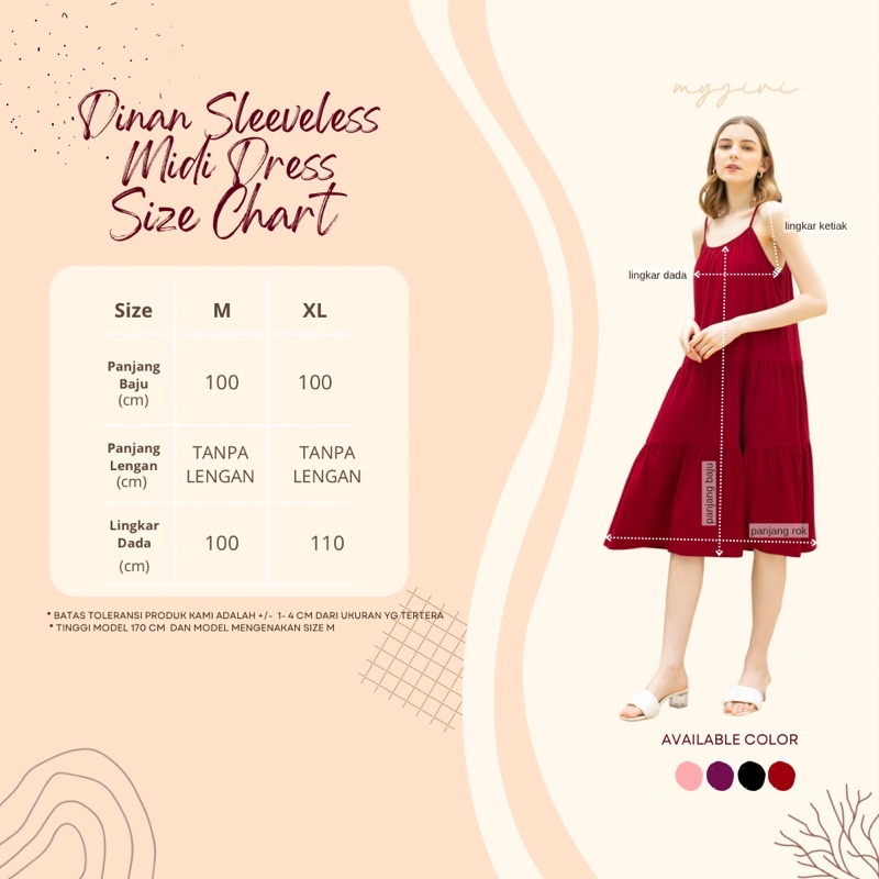 DINAN SLEEVELESS MIDI DRESS BY MYJIVI